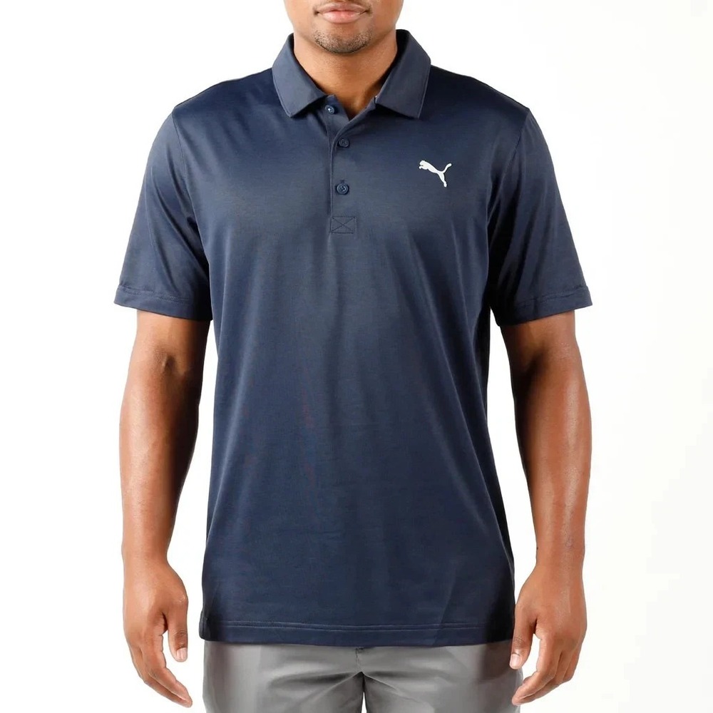 PUMA Men's Performance Short Sleeve Polo, Blue, Size: Large, New